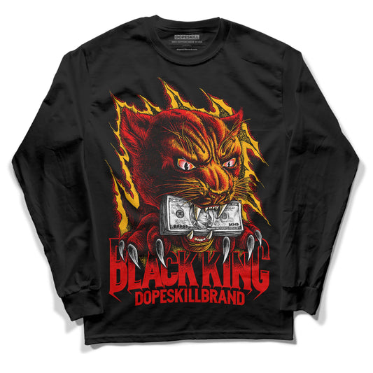 Red Sneakers DopeSkill Long Sleeve T-Shirt Black King Graphic Streetwear - Black