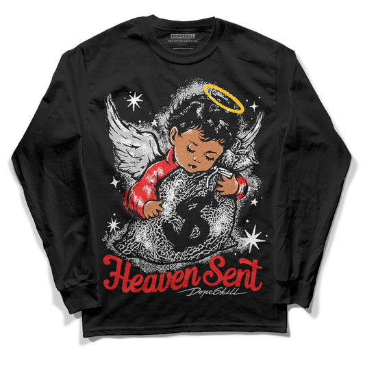 Jordan Spizike Low Bred DopeSkill Long Sleeve T-Shirt Heaven Sent Graphic Streetwear - Black 