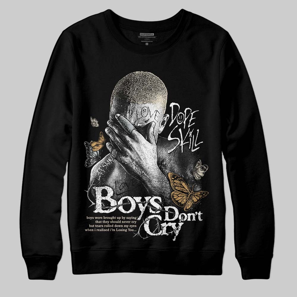 Jordan 5 Retro Reverse Metallic DopeSkill Sweatshirt Boys Don't Cry Graphic Streetwear - Black