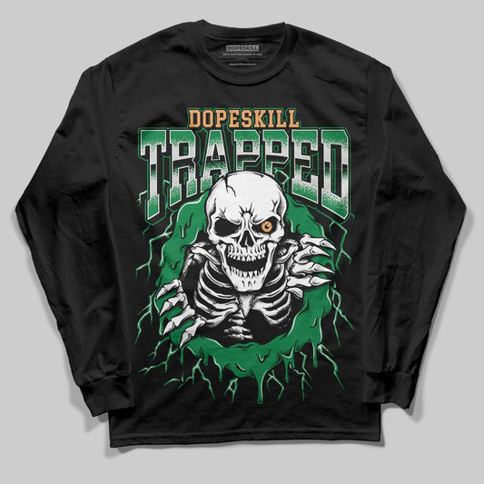 Nike SB x Jordan 4 “Pine Green” DopeSkill Long Sleeve T-Shirt Trapped Halloween Graphic Streetwear - Black