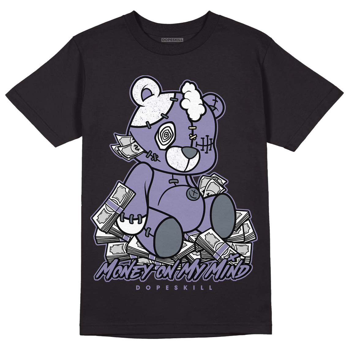 Jordan 5 Retro Low Indigo Haze DopeSkill T-Shirt MOMM Bear Graphic Streetwear - Black