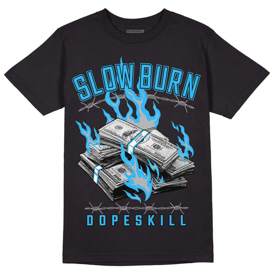 Jordan 2 Low "University Blue" DopeSkill T-Shirt Slow Burn Graphic Streetwear - Black