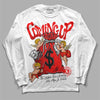 Red Sneakers DopeSkill Long Sleeve T-Shirt Money Bag Coming Up Graphic Streetwear - White 