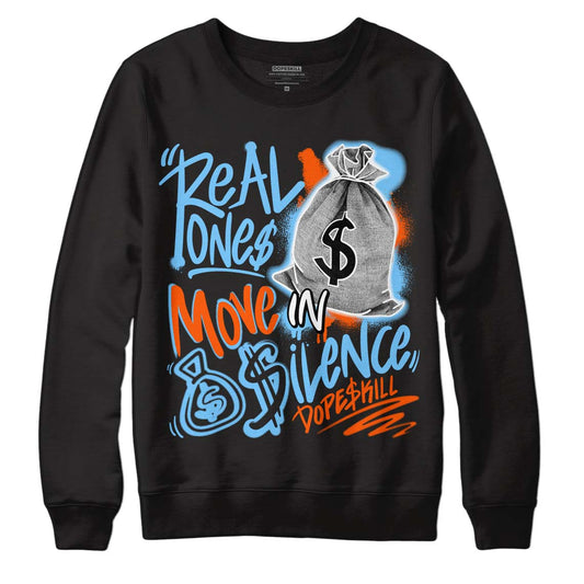 Dunk Low Futura University Blue DopeSkill Sweatshirt Real Ones Move In Silence Graphic Streetwear - Black