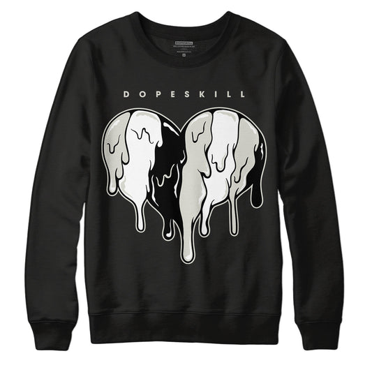 Jordan 4 Military Black DopeSkill Sweatshirt Slime Drip Heart Graphic Streetwear - Black