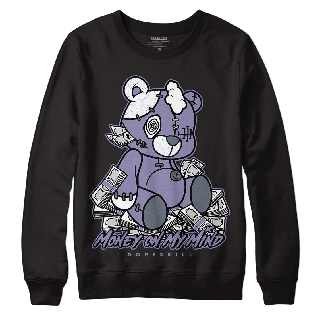 Jordan 5 Retro Low Indigo Haze DopeSkill Sweatshirt MOMM Bear Graphic Streetwear - Black