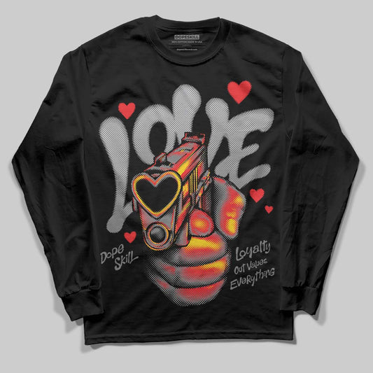 Grey Sneakers DopeSkill Long Sleeve T-Shirt Love Shot Graphic Streetwear - black