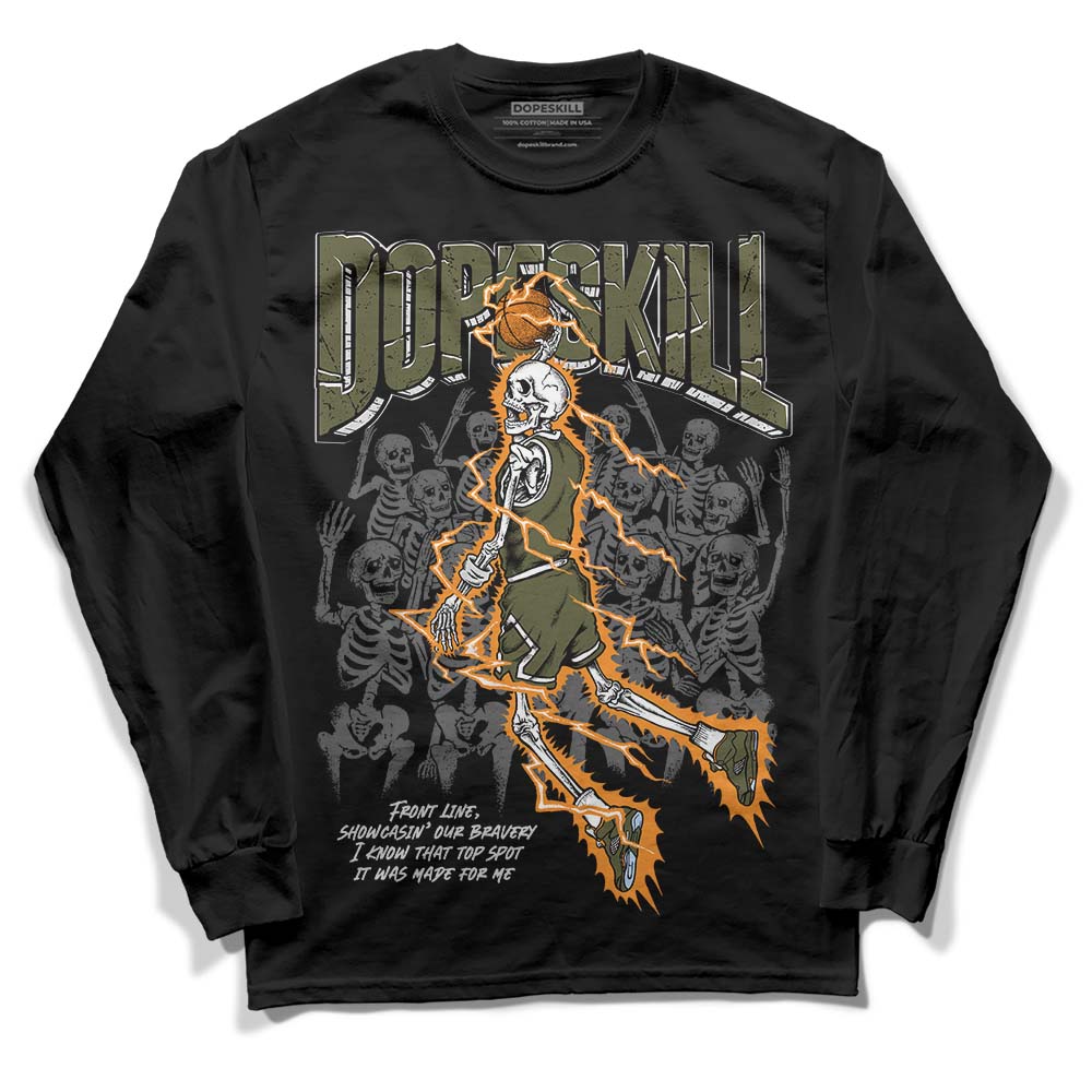 Jordan 5 "Olive" DopeSkill Long Sleeve T-Shirt Thunder Dunk Graphic Streetwear - Black