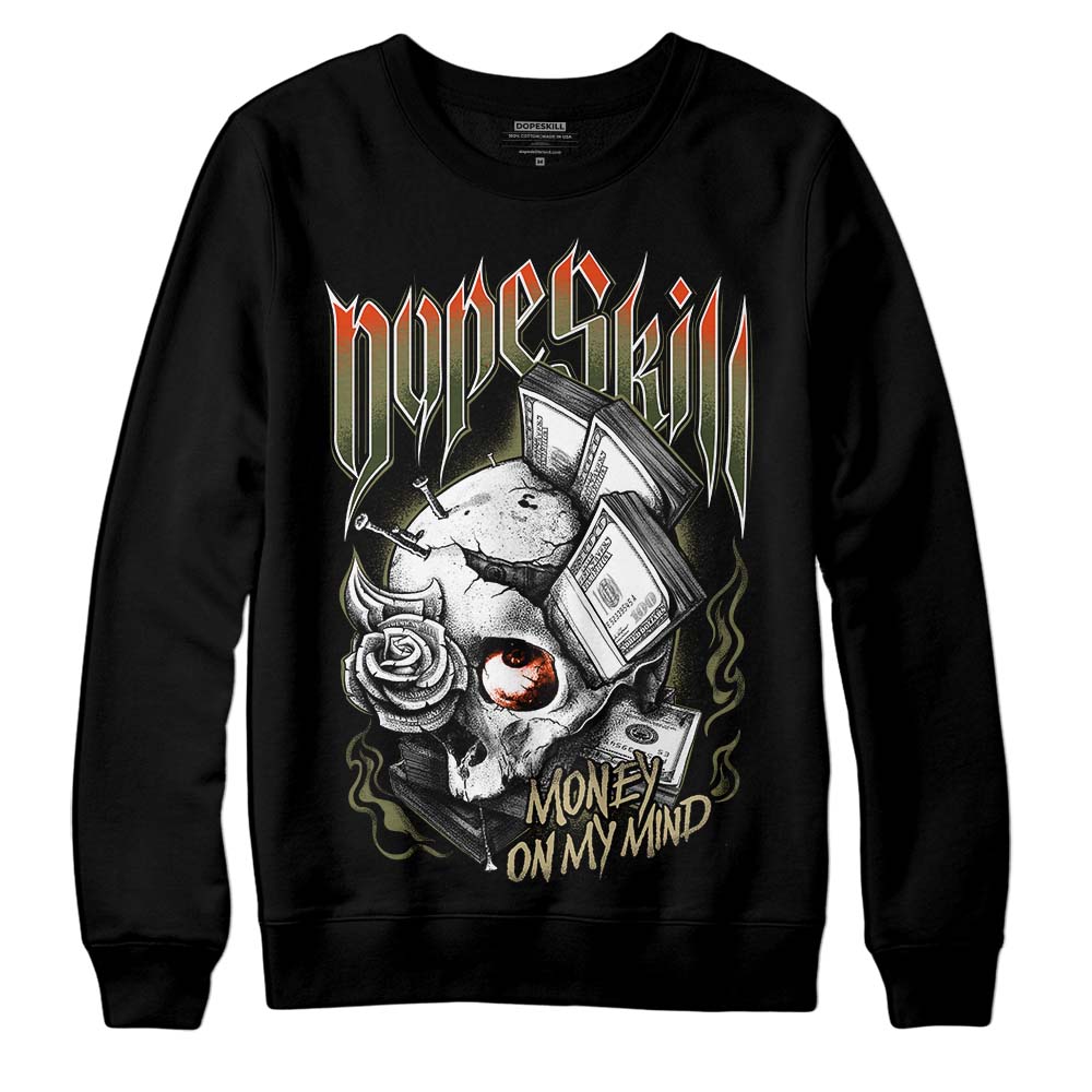 Olive Sneakers DopeSkill Sweatshirt Money On My Mind Graphic Streetwear - Black