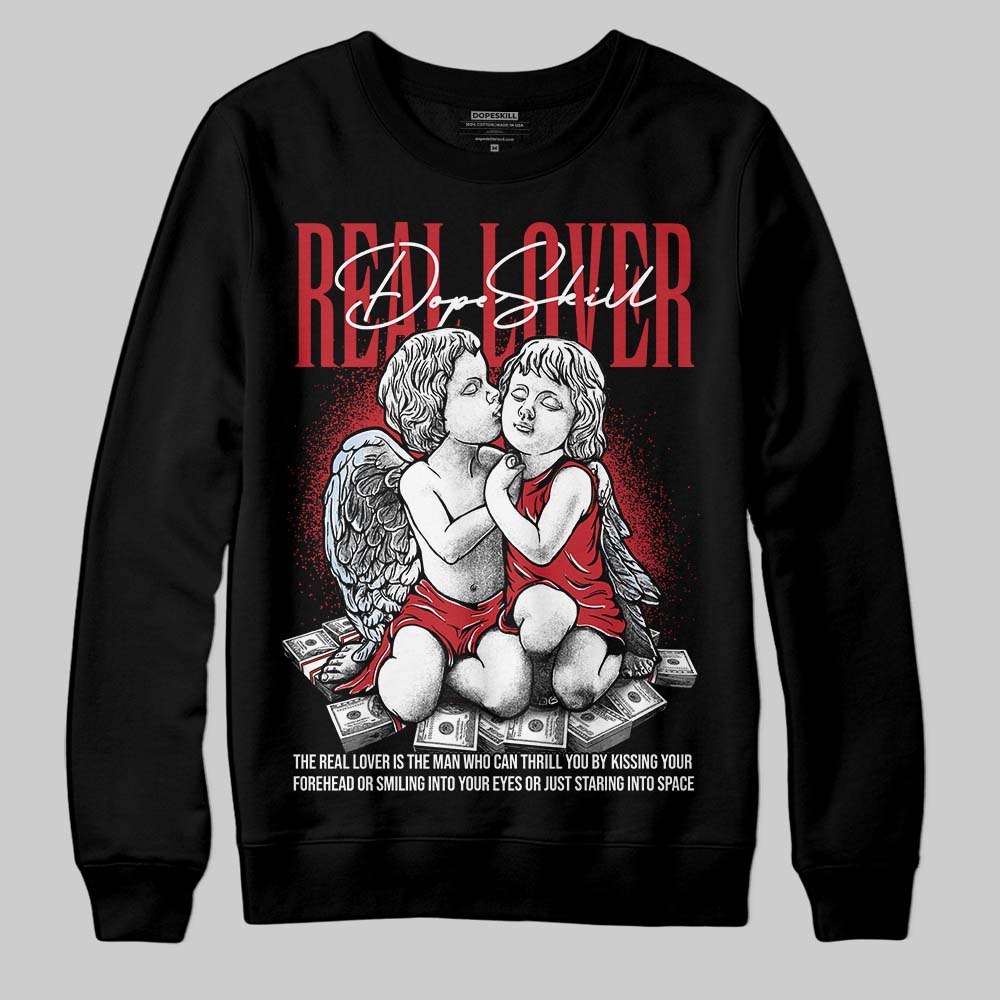 Jordan 5 Retro Fire Red Black Tongue (2025) DopeSkill Sweatshirt Real Lover Graphic Streetwear - Black