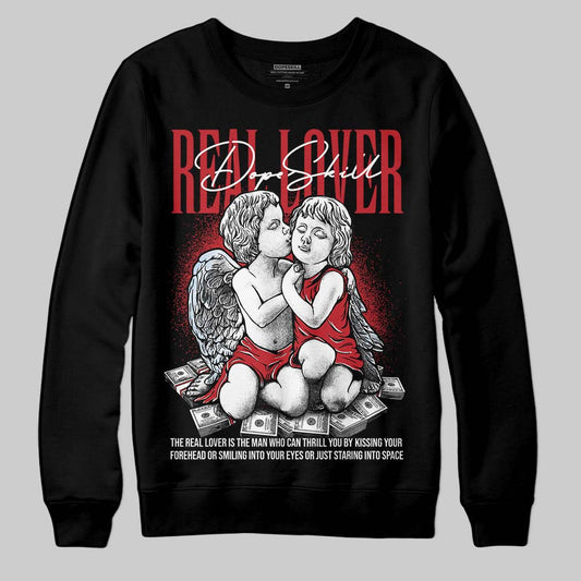 Jordan 5 Retro Fire Red Black Tongue (2025) DopeSkill Sweatshirt Real Lover Graphic Streetwear - Black