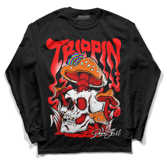 Jordan 1 Retro High OG "Satin Bred" DopeSkill Long Sleeve T-Shirt Trippin Graphic Streetwear - Black