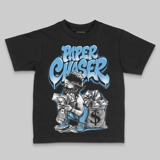 Jordan 14 Retro Black and University Blue DopeSkill Toddler Kids T-shirt Paper Chaser Boy Graphic Streetwear - black