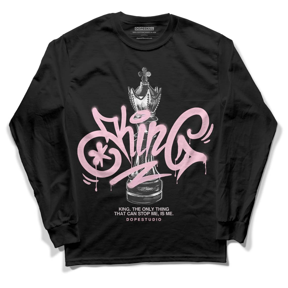 Dunk Low LX Pink Foam DopeSkill Long Sleeve T-Shirt King Chess Graphic Streetwear - Black