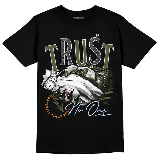 Jordan 5 "Olive" DopeSkill T-Shirt Trust No One Graphic Streetwear - Black