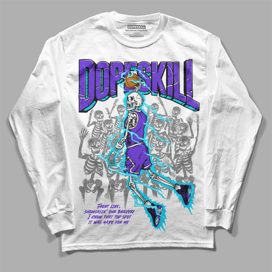 Jordan 6 "Aqua" DopeSkill Long Sleeve T-Shirt Thunder Dunk Graphic Streetwear - White 