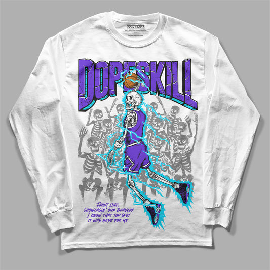 Jordan 6 "Aqua" DopeSkill Long Sleeve T-Shirt Thunder Dunk Graphic Streetwear - White 