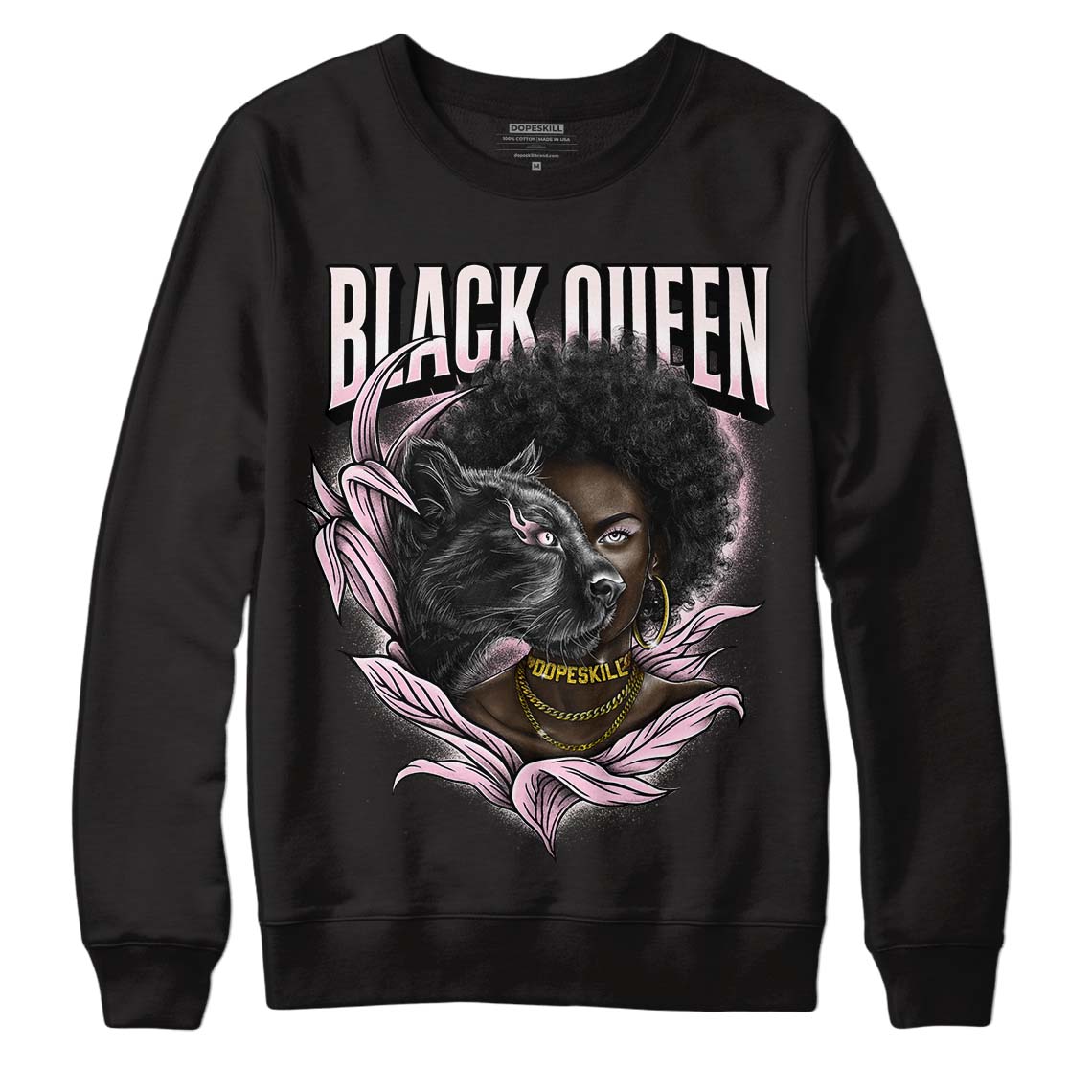 Dunk Low LX Pink Foam DopeSkill Sweatshirt New Black Queen Graphic Streetwear - black