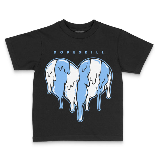 Jordan 9 Powder Blue DopeSkill Toddler Kids T-shirt Slime Drip Heart Graphic Streetwear - black
