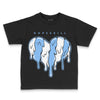 Jordan 9 Powder Blue DopeSkill Toddler Kids T-shirt Slime Drip Heart Graphic Streetwear - black