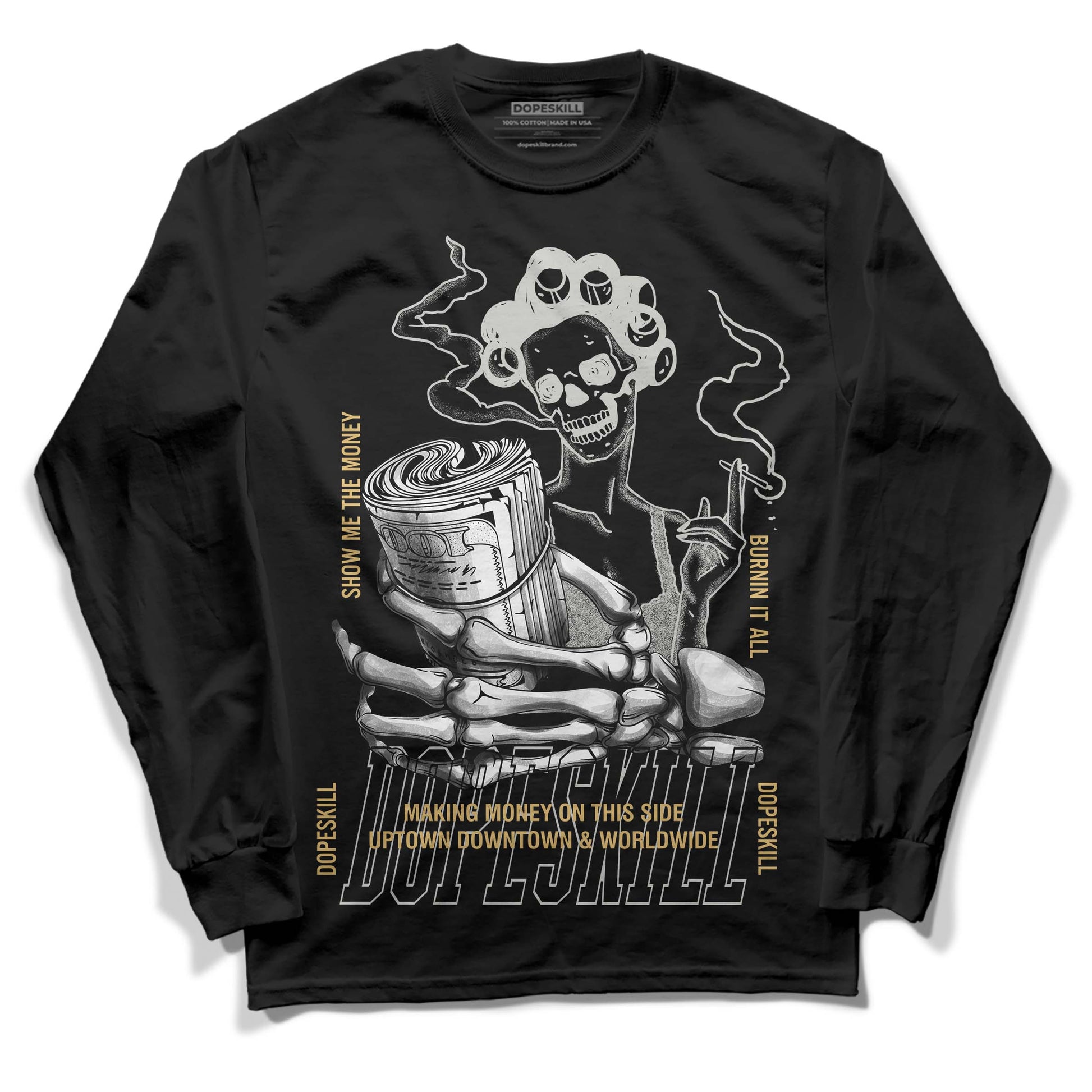 A Ma Maniere x Jordan 5 Dawn “Photon Dust” DopeSkill Long Sleeve T-Shirt Show Me The Money Graphic Streetwear - Black