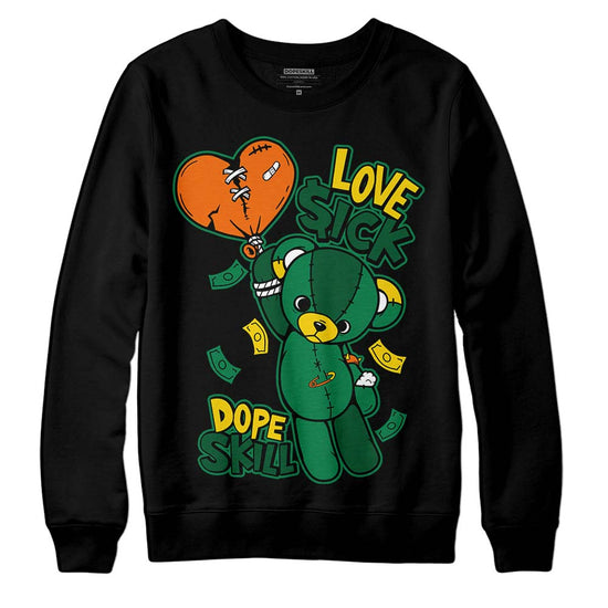 Green Sneakers DopeSkill Sweatshirt Love Sick Graphic Streetwear - Black 