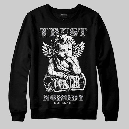 Grey Sneakers DopeSkill Sweatshirt Trust Nobody Graphic Streetwear - Black