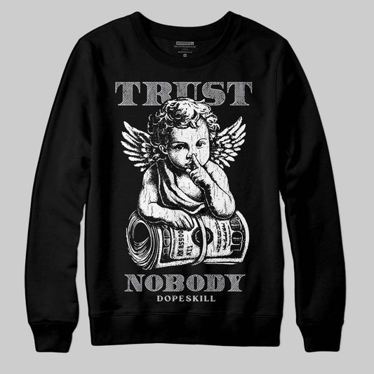 Grey Sneakers DopeSkill Sweatshirt Trust Nobody Graphic Streetwear - Black