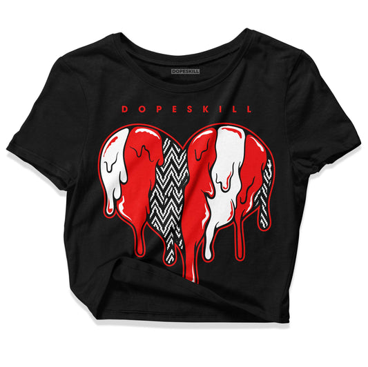 Cherry 12s DopeSkill Women's Crop Top Slime Drip Heart Graphic