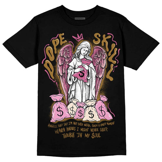 Dunk Low Just Do It “Bronzine/Playful Pink” DopeSkill T-Shirt Angels Graphic Streetwear - Black