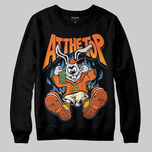Orange, Black and White Sneakers DopeSkill Sweatshirt At The Top Graphic Streetwear - Black