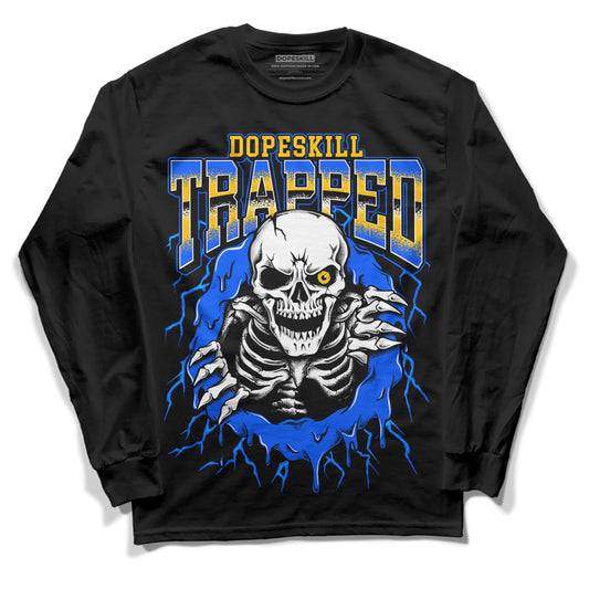 Royal Blue Sneakers DopeSkill Long Sleeve T-Shirt Trapped Halloween Graphic Streetwear - Black