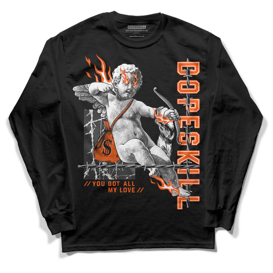 MSCHF Super Normal 2 Orange Milk DopeSkill Long Sleeve T-Shirt You Got All My Love Graphic Streetwear - Black