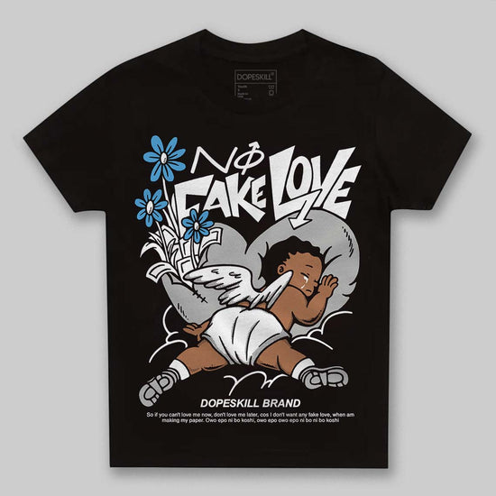 Jordan 10 OG “Steel” DopeSkill Toddler Kids T-shirt No Fake Love Graphic Streetwear - Black