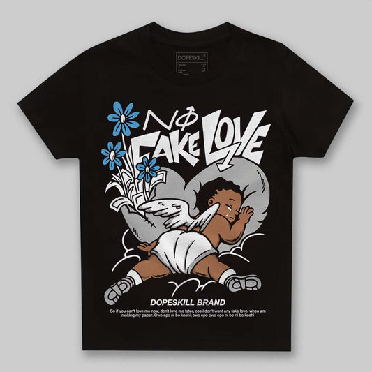 Jordan 10 OG “Steel” DopeSkill Toddler Kids T-shirt No Fake Love Graphic Streetwear - Black