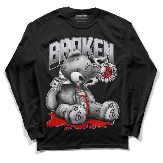 Jordan 2 Retro "Black Cement" DopeSkill Long Sleeve T-Shirt Sick Bear Graphic Streetwear - Black