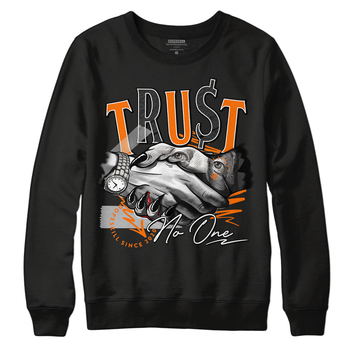 Dunk Low 'Magma Orange DopeSkill Sweatshirt Trust No One Graphic Streetwear - Black