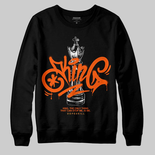 Jordan 12 Retro Brilliant Orange DopeSkill Sweatshirt King Chess Graphic Streetwear - black
