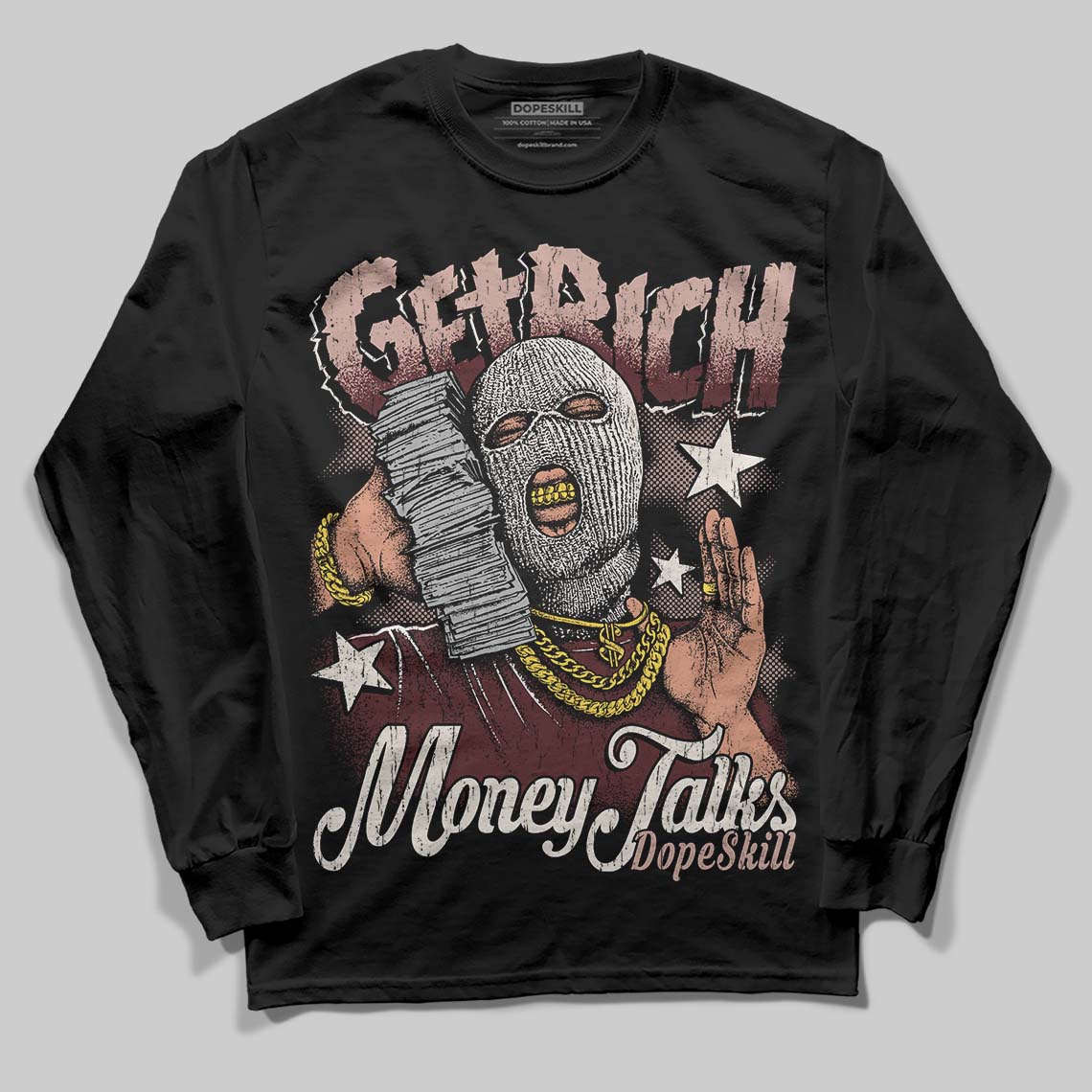 Jordan 11 “China” DopeSkill Long Sleeve T-Shirt Get Rich Graphic Streetwear - black