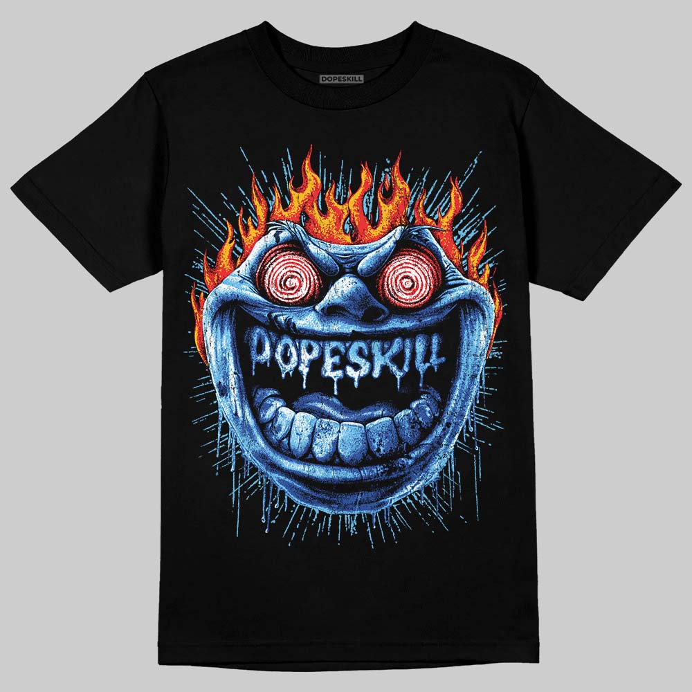Royal Blue Sneakers DopeSkill T-Shirt Hellfire Graphic Streetwear - Black