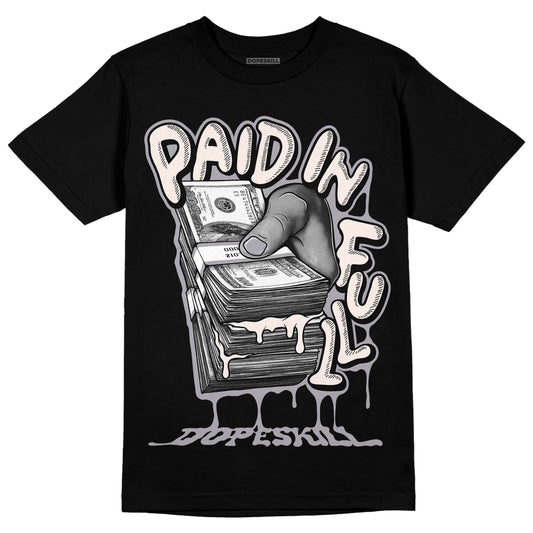 Jordan 2 Cement Grey DopeSkill T-Shirt Paid In Full Graphic Streetwear - Black 