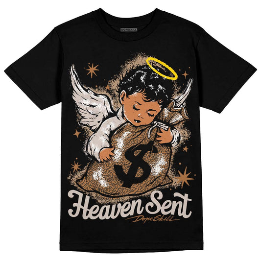 Jordan 3 Retro Palomino DopeSkill T-Shirt Heaven Sent Graphic Streetwear - Black