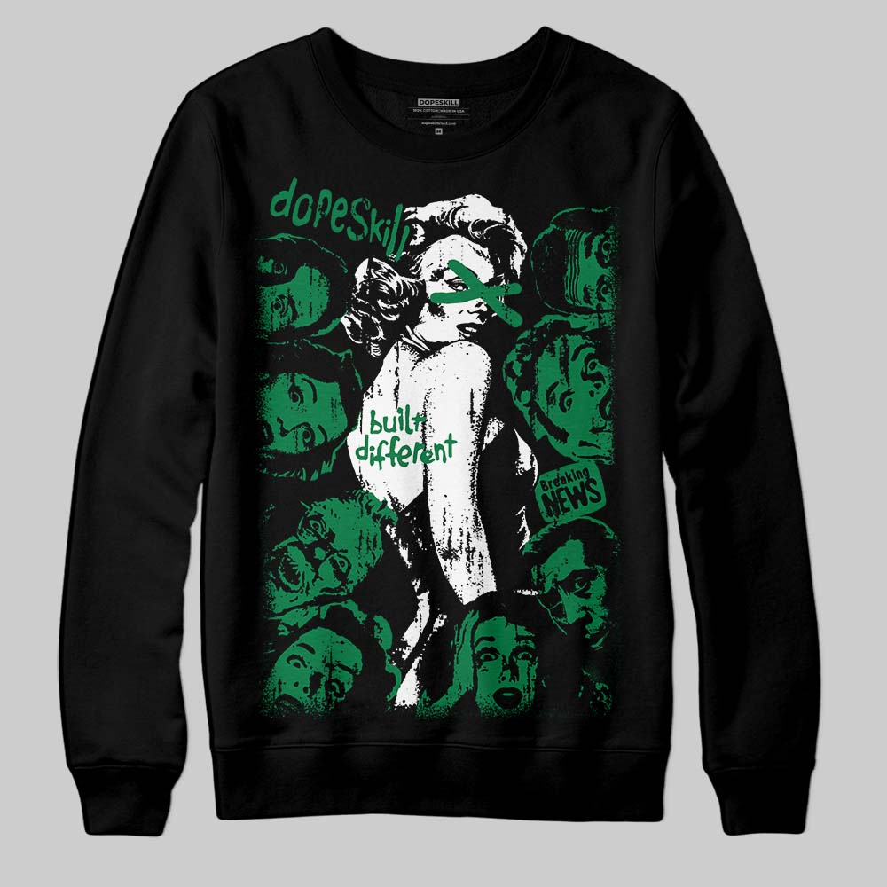 Green Sneakers DopeSkill Sweatshirt Built Different Graphic Streetwear - Black