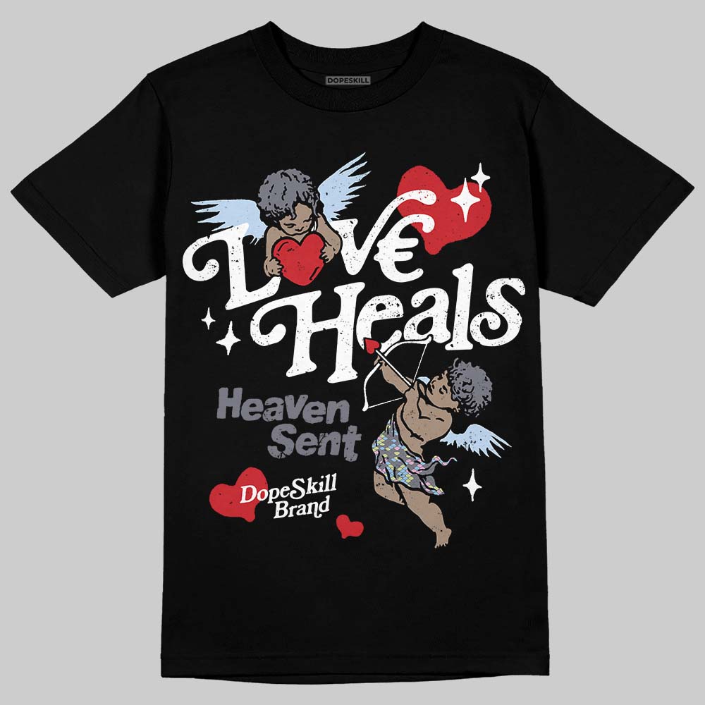 Jordan 11 Low CNY “Year of the Snake” DopeSkill T-Shirt New Love Heals Graphic Streetwear - Black