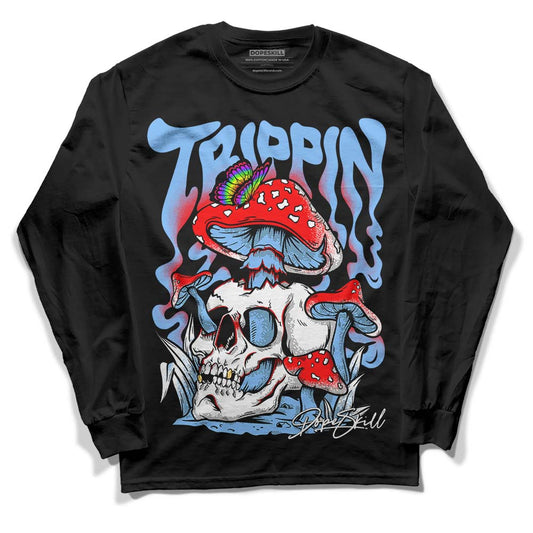 Jordan 9 Powder Blue DopeSkill Long Sleeve T-Shirt Trippin Graphic Streetwear - Black