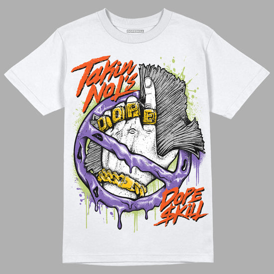 Jordan 4 Canyon Purple DopeSkill T-Shirt Takin No L's Graphic Streetwear - White