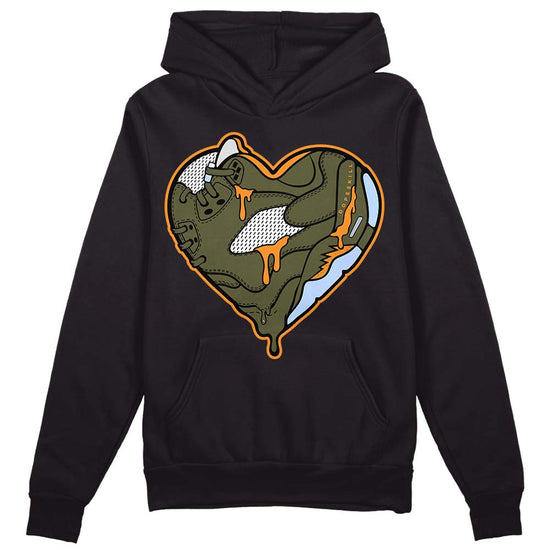 Jordan 5 "Olive" DopeSkill Hoodie Sweatshirt Heart Jordan 5 Graphic Streetwear - Black 