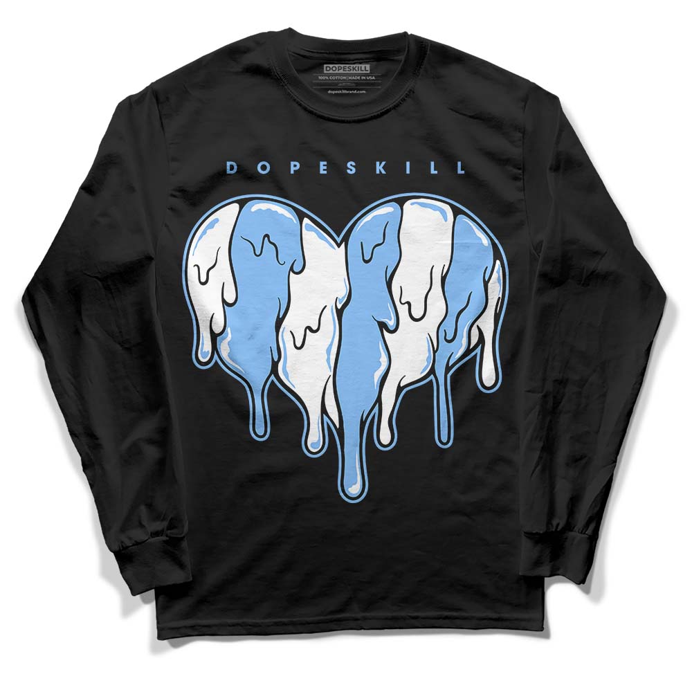 Jordan 9 Powder Blue DopeSkill Long Sleeve T-Shirt Slime Drip Heart Graphic Streetwear - black