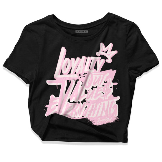 Dunk Low LX Pink Foam DopeSkill Women's Crop Top LOVE Graphic Streetwear - black