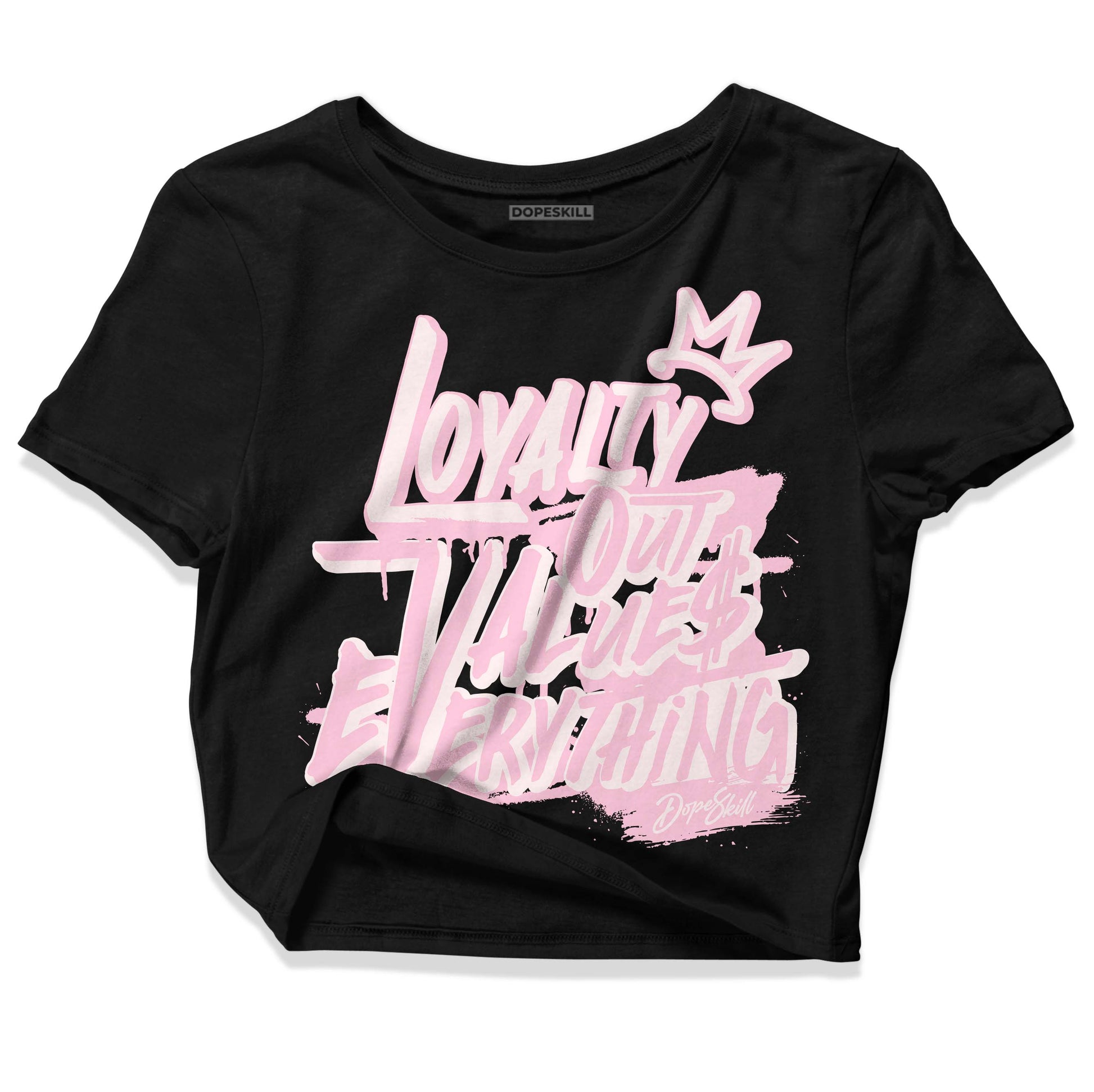 Dunk Low LX Pink Foam DopeSkill Women's Crop Top LOVE Graphic Streetwear - black